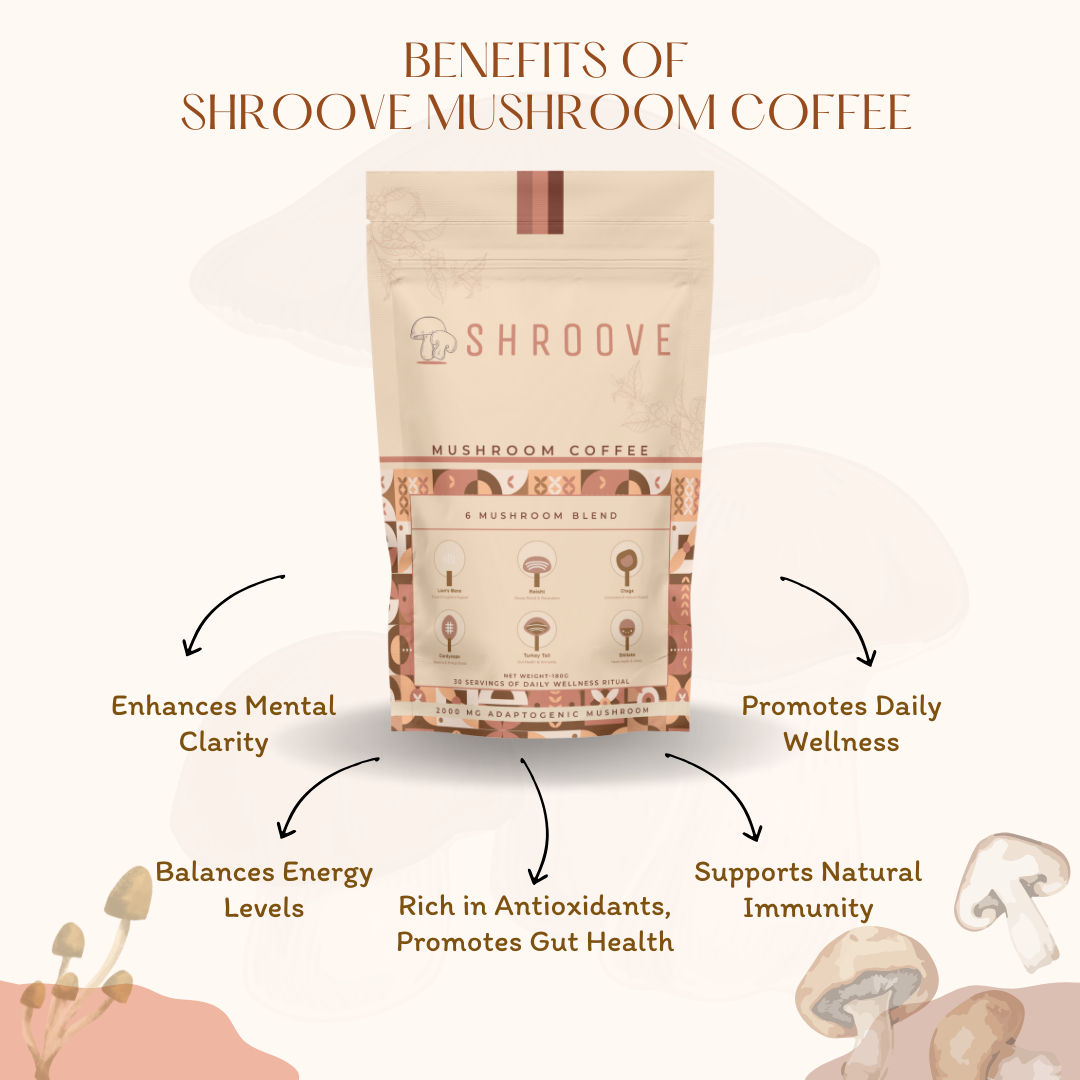 SHROOVE Functional 6 Mushroom Coffee – Focus, Immunity & Calm in Every Cup